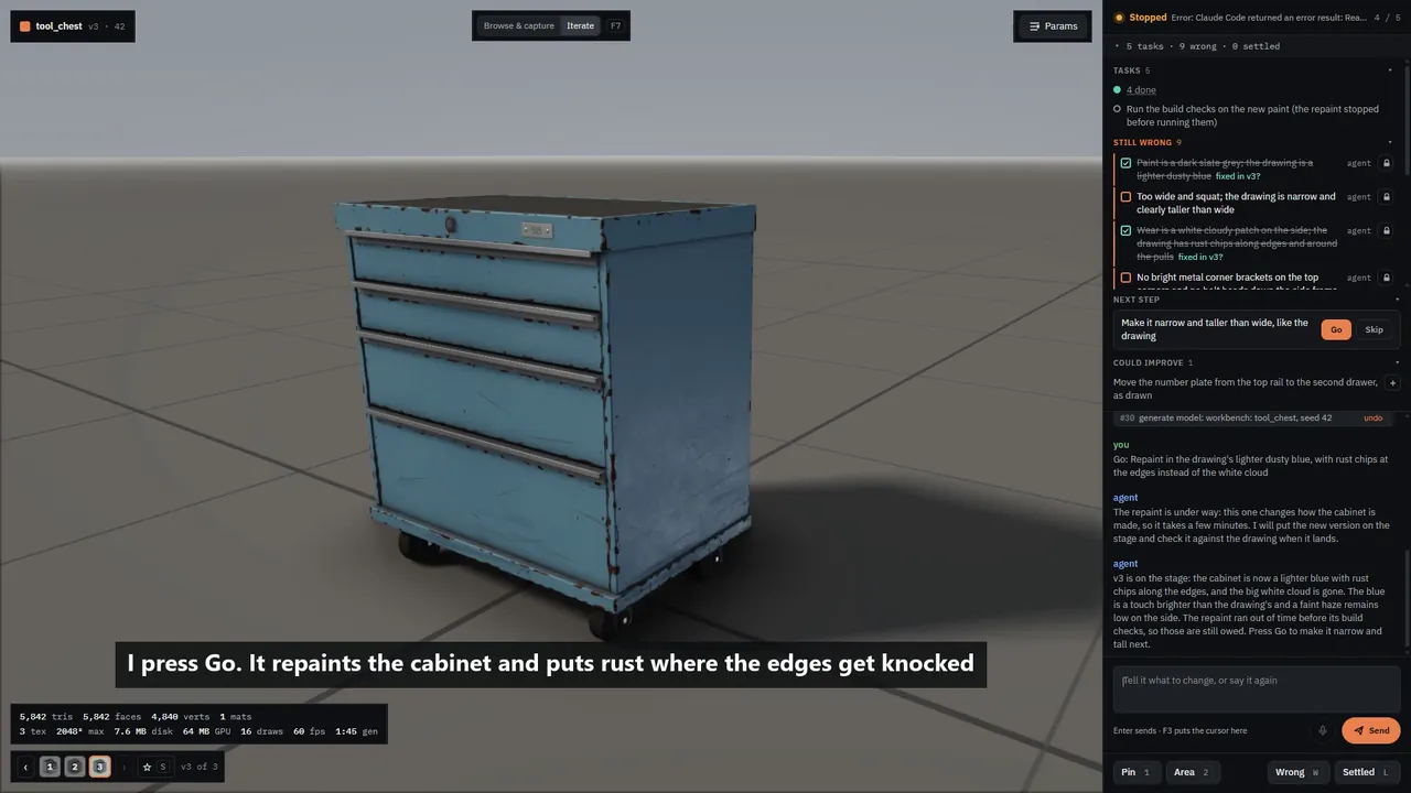A blue metal tool cabinet with drawers